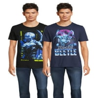 Plavi buba muške i velike muške grafičke majice s kratkim rukavima, 2-paketom, veličinama S-5xl
