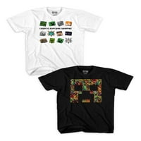 Minecraft Boys Funtage Face Grafička majica s 2-pak, veličina 4-18