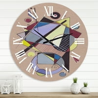 DesignArt 'obojena geometrijski apstraktni kompozicije IV' Moderni zidni sat