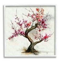 Stupell Industries Chirry Blossom Bonsai Tree Botanički i cvjetni slika