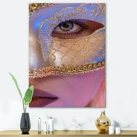 Dizajnerska umjetnost Venecijanska maska na ženskom licu moderni zidni otisak na platnu