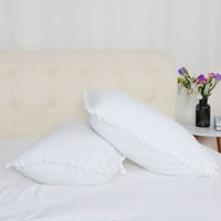 Jedinstvene ponude luksuzni dvostruko četkani pompon posteljina pokrivač za pokriće set White King