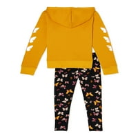 Jedan korak u obliku djevojčica grafički hoodie i tiskana nogavca, dvodijelni set odjeće, veličine 4-12