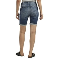 Silver Jeans Co. Ženski Elyse Mid Rise Bermuda kratki, veličine struka 24-34