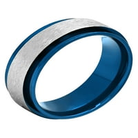 Muški nehrđajući čelik plavi ip zamrznuti završetak vjenčanja - muški prsten