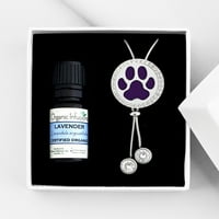 Anavia psa šapa esencijalno ulje difuzor kristalnog klizača Ogrlica za aromaterapiju Poklon set - lavanda ulje