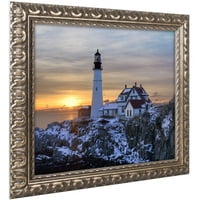 Zaštitni znak likovna umjetnost Maine Classic Canvas Art by Michael Blanchette Photography Gold Ukratni okvir