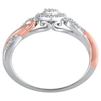 Carat T.W. Drži mi ruku Diamond Heart obećanje u sterlingu srebra sa 14K ružičastim zlatom, veličine 9