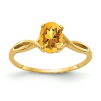 Primalno zlato karat žuto zlato 7x ovalni citrinski prsten