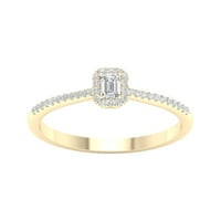 Imperial ct tdw smaragdni dijamantni halo zaručnički prsten u 10k žutom zlatu