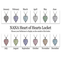 Nana Heart of Hearts Wordstone Locket Majka ženska osoba privjesak za odrasle, platinasti platirani- travanj kamen