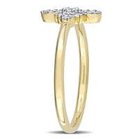 Carat T.W. Dijamantni cvjetni prsten od žutog zlata od 10kt