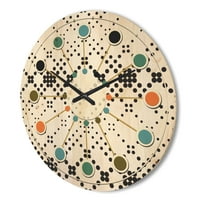 DesignArt 'Geometrijski apstraktni retro minimalni uzorak ix' Moderni zidni sat iz sredine stoljeća