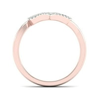 1 20CT TDW Diamond 10K ružičasto zlato dvostruko srce prsten