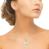 Sterling Silver Aurora Borealis ogrlica srca stvorena s kristalima Swarovski