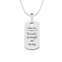 Ogrlica s oznakama Svetoga pisma s kubičnom cirkonijom - Psalam 118: 14