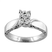 Zadržati očaran carat t.w. Dijamantni ženski zaručnički prsten u bijelom zlatu od 10kt
