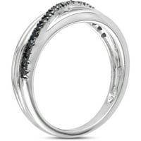 Carat T.W. Crni dijamant srebrni prsten