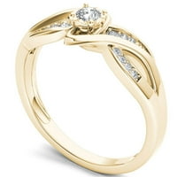 16-karatni dijamantni zaručnički prsten od 10-karatnog žutog zlata koji zaobilazi zaručnički prsten