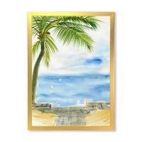 DesignArt 'Palm Beach Resort na Sunrise II' nautički i obalni uokvireni umjetnički tisak