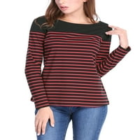 Jedinstvene ponude za žensku boju Blok prugaste pletene majice dugih rukava