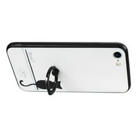 Kućište telefona otpornih na udarce iPhone Cat Shadow Design fuse s rotirajućim držačem stajališta u bijeloj boji