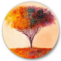 DesignArt 'impresionistički krajolik šareno apstraktno stablo' Moderni krug metal zida - disk od 23 godine