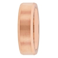 Muški ružičasti tonski volfram, običan beved Comfort Fit Wedding Band - Mens Ring