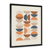 DesignArt 'Sažetak Mjesec i sunce u narančastoj i plavoj' Moderni uokvireni umjetnički tisak