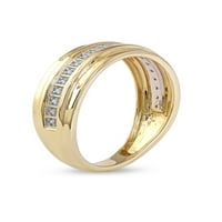 Muški prsten od žutog zlata od 10 karata s dijamantom od 1 20 karata