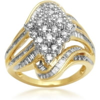 Modni dijamantni prsten od 10 karatnog žutog zlata