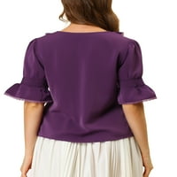 Jedinstvene ponude ženke lepršave čipkaste bluze dužine laka