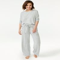 Joyspun ženski dugi rukav i hlače set pidžama, 2-komad, veličine s do 3x