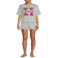 Grayson Social Women and Women Plus veličine Harvard Majice za spavanje i kratke hlače, 2-komad