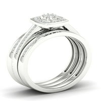 1 4CT TDW Diamond s sterling srebrnim klasterom Halo Bridal Set