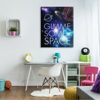 Stupell Industries Gimme Neke svemirske fraze uzorka Galaxy Stars Canvas Wall Art, 48, dizajn Jennifer Ellory