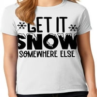 Grafička Amerika smiješna svečana božićni odmor neka snijeg negdje drugdje ženska grafička majica
