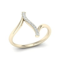 1 6CT TDW Diamond 10k Curve Yellow Gold Bypass Modni prsten