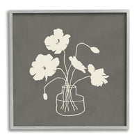 Stupell Industries botanički cvjetni pupoljci cvjetaju vaza bijela obris uokvirena zidna umjetnost, 24, dizajn by