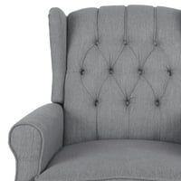 Plemenita kuća Dowd tkanina za ljuljanje stolica za ljuljanje krila, siva i tamno smeđa
