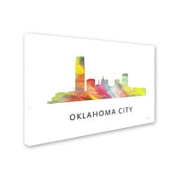 Zaštitni znak likovna umjetnost 'Oklahoma City Oklahoma Skyline WB-1' Canvas Art by Marlene Watson