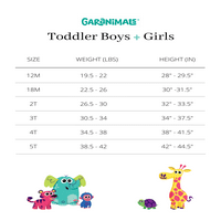 Ganimals Baby and Toddler Girls 'ošišana kapuljača, grafička majica i set odjeće za suknje za suknje, 3-pack, veličine