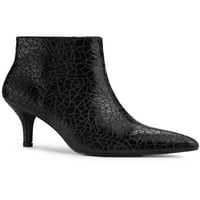 Jedinstvene ponude ženskog šiljastih nožnih prstiju geometrijski sjajni stiletto potpetice, čizme za gležnjeve