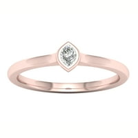 Imperial 1 6CT TDW Marquise Diamond 10k Rose Gold Pasitaire obećanje prsten