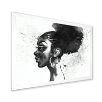 Designart 'crno -bijeli portret afroameričke žene I' moderni uokvireni umjetnički tisak