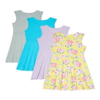 Wonder Nation Girls 4- & Plus proljetni ljetni tenk haljina za igranje, 4-pack