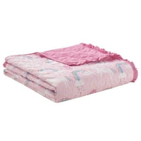+ Bella Quilt Set Pink Unicorn Microfiber, Twin, komad