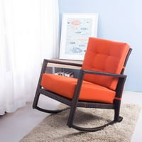 Mera Rattan Rocker stolica s jastucima i naslonima za ruke