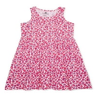 Ružičasti baršunasti djevojke dres flare ljetna haljina za igranje, veličine 4-12