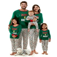 Derek srce veselo i svijetlo odgovarajuće obiteljske božićne pidžame, 2-komad